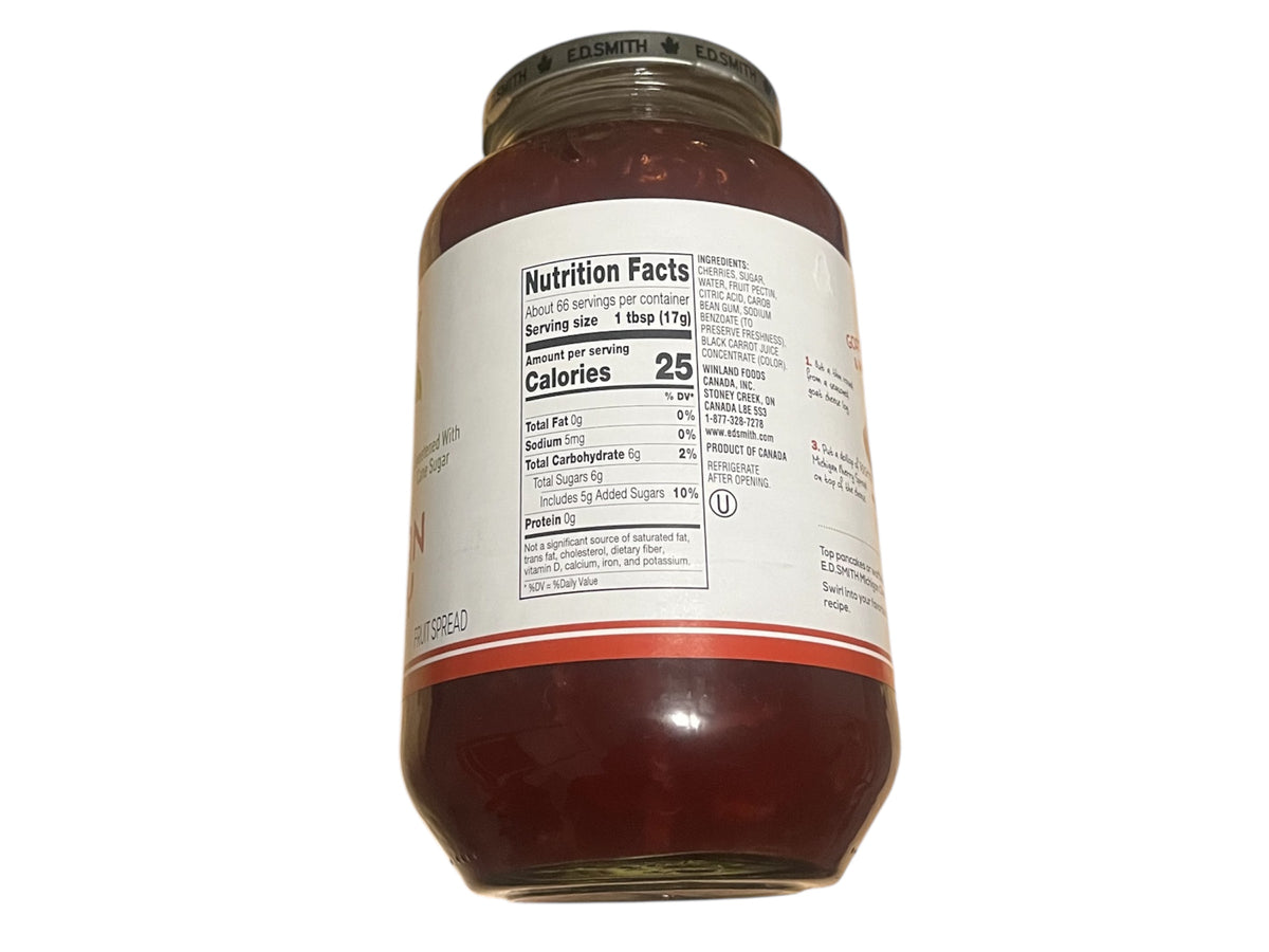 E. D. Smith MICHIGAN CHERRY Fruit Spread 40 OZ Jar 🍒