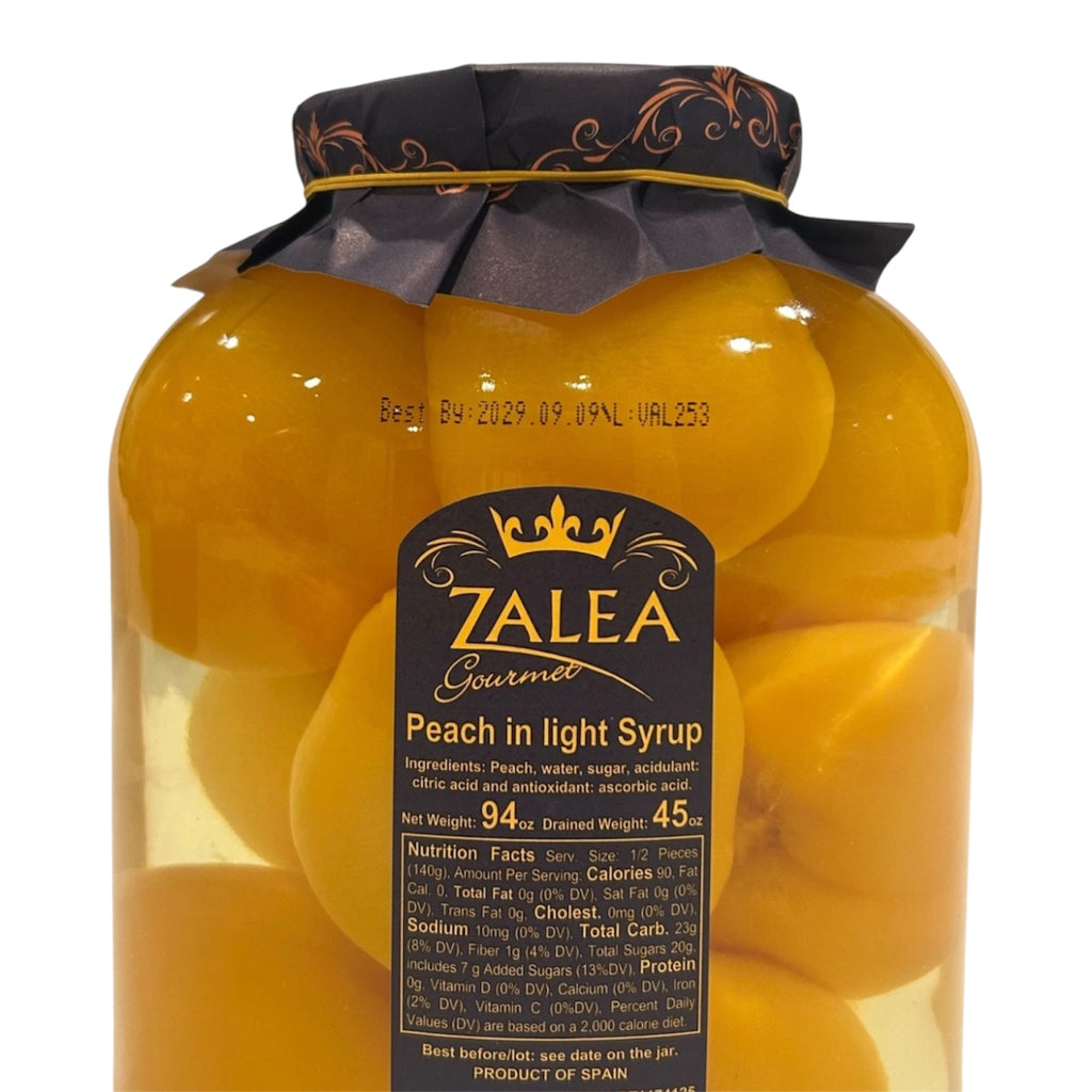 ZALEA Gourmet Whole Peaches in Light Syrup, 94 Ounce Jar